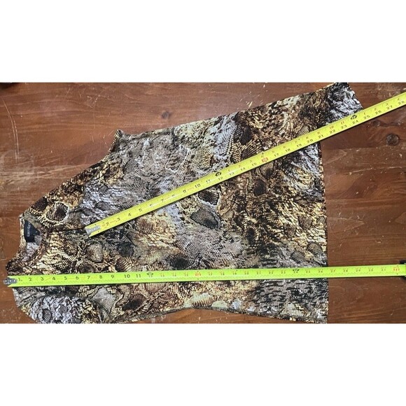 Y2K Mob Wife Look Sheer Reptile Print Mesh Top Long Sleeve Old Money Large - Picture 9 of 10